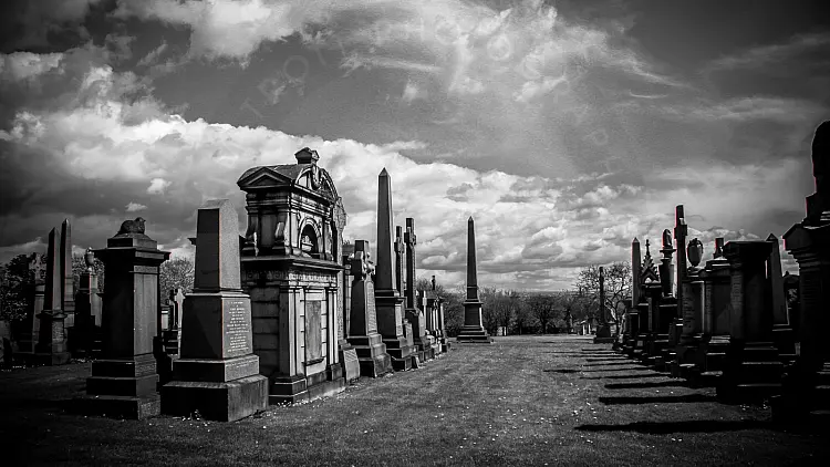Black and White Glasgow Necropolis