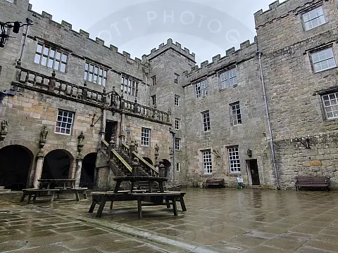 The medieval courtyard at Chillingham castle