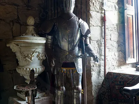 Suit of armour on display in the Great hall