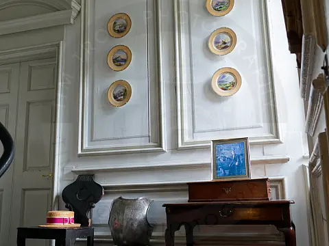 Antique plates hanging on a wall