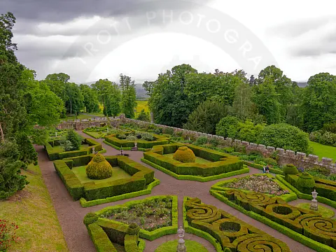 View of the Italian gardens from the battlements